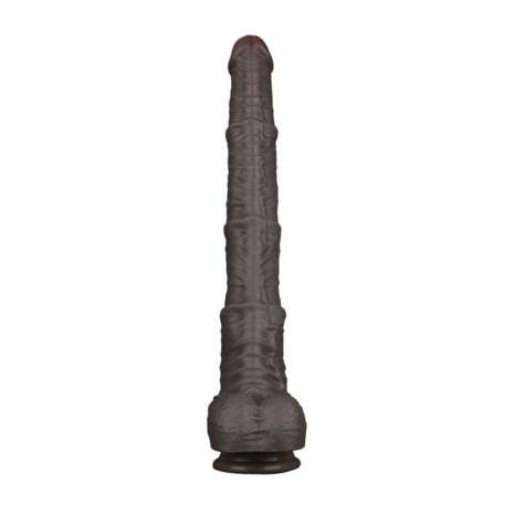 LoveToy - Nature Cock - Dubbellaags Buigbare Dildo met Aders - 40 cm - Bruin