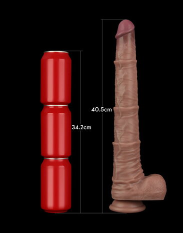 LoveToy - Nature Cock - Dubbellaags Buigbare Dildo met Aders - 40 cm