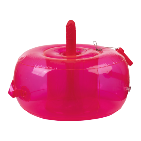 Opblaasbare Dildo Poef Cushion - met Ding Dong en afstandsbediening - Roze