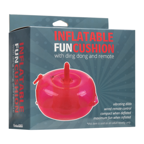 Opblaasbare Dildo Poef Cushion - met Ding Dong en afstandsbediening - Roze