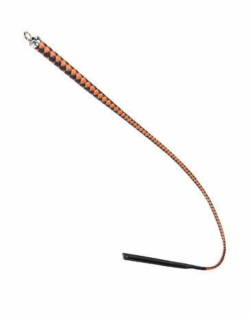 RISE - BDSM Zweep - Feather Slim Single Tail - Oranje/Zwart