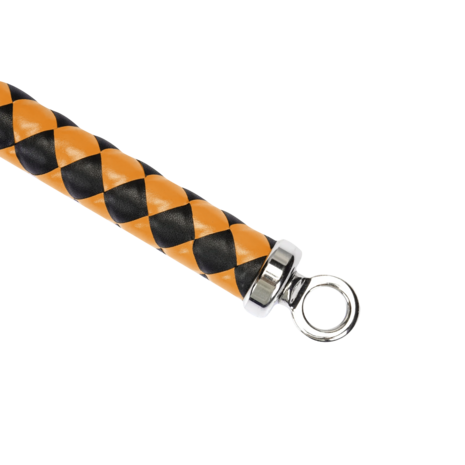 RISE - BDSM Zweep - Feather Slim Single Tail - Oranje/Zwart