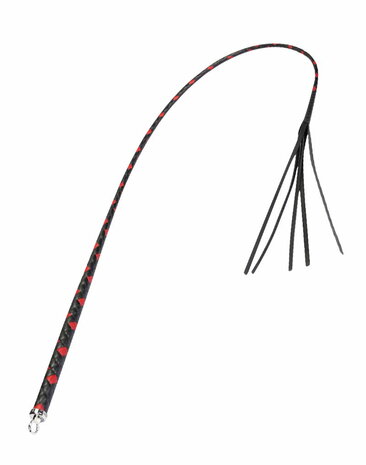 RISE - BDSM Zweep - Feather Single Tail - Zwart/Rood
