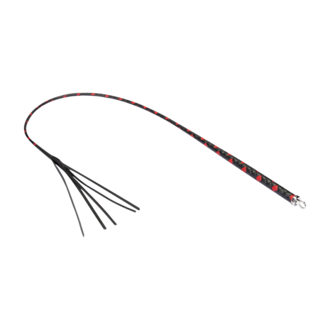 RISE - BDSM Zweep - Feather Single Tail - Zwart/Rood
