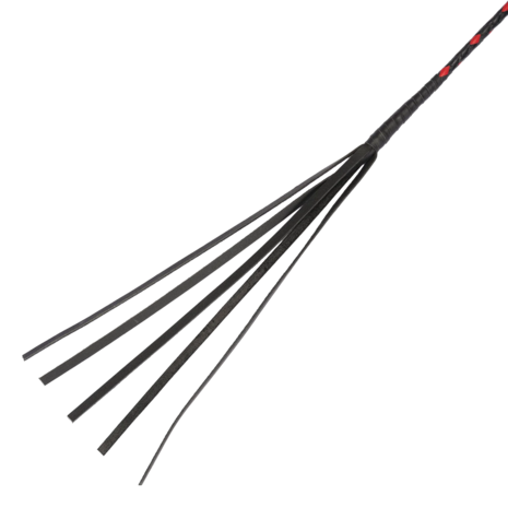 RISE - BDSM Zweep - Feather Single Tail - Zwart/Rood
