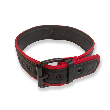 Brutus Vegan Puppy Collar - Zwart/Rood