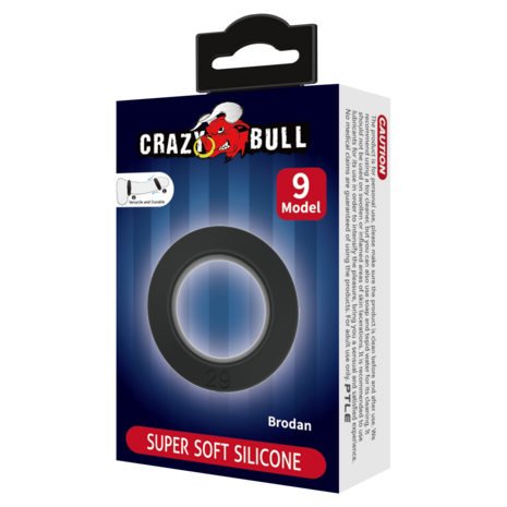 Crazy Bull - Brodan - Cockring - Model 9 - Zwart