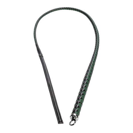 RISE - BDSM Zweep - Feather Slim Single Tail - Zwart/Groen