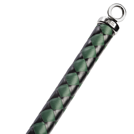 RISE - BDSM Zweep - Feather Slim Single Tail - Zwart/Groen