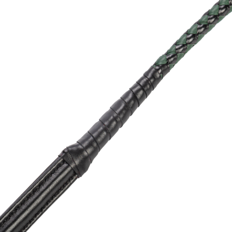 RISE - BDSM Zweep - Feather Slim Single Tail - Zwart/Groen