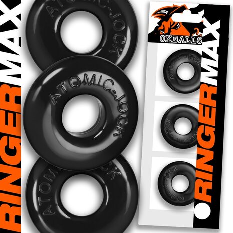 Oxballs - Ringer MAX - Cockring - 3 stuks - Zwart