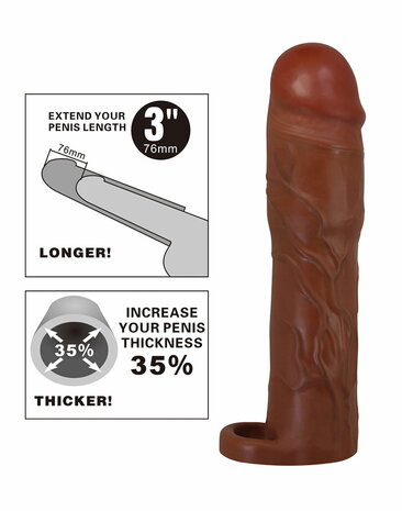 Pretty Love - Gerd - Cockring met verlengde Penis Sleeve - 75mm - Bruin