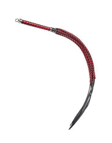 RISE - Cat O' Nine BDSM Zweep - Extra Heavy - Zwart/Rood