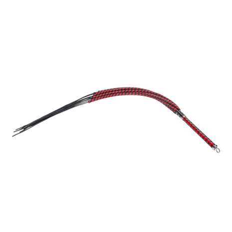 RISE - Cat O' Nine BDSM Zweep - Extra Heavy - Zwart/Rood