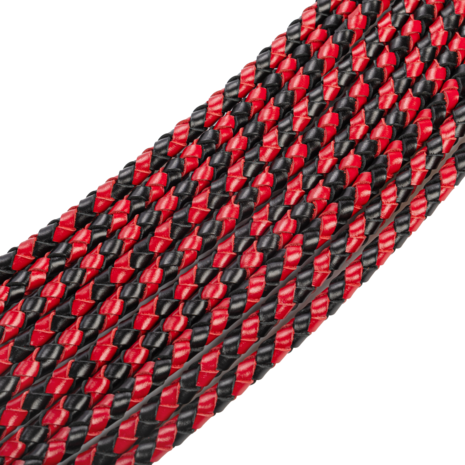 RISE - Cat O' Nine BDSM Zweep - Extra Heavy - Zwart/Rood