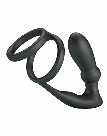 Pretty Love - Emoni - Cockring met Buttplug - Zwart