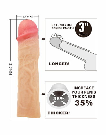 Pretty Love - Derek - Realistische Penis Sleeve - 215mm - Lichte Huidskleur