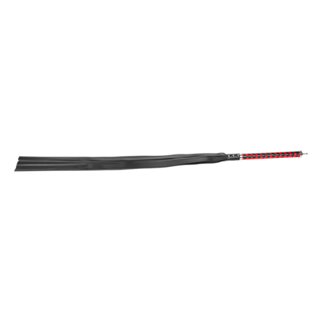RISE - Lange Flogger met Zachte Strengen - Zwart/Rood