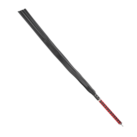RISE - Lange Flogger met Zachte Strengen - Zwart/Rood