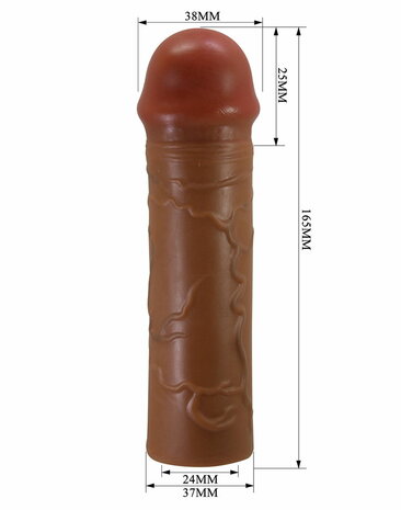 Pretty Love - Nile - Verlengende Penis Sleeve - 25mm - Bruin
