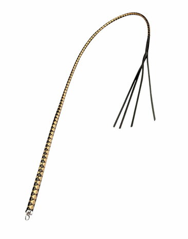 RISE - BDSM Zweep - Feather Hard Single Tail - Zwart/Geel