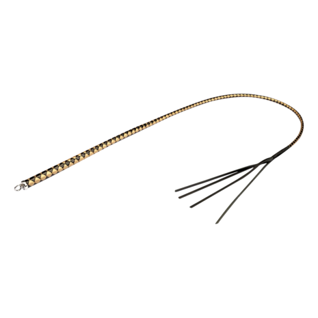RISE - BDSM Zweep - Feather Hard Single Tail - Zwart/Geel