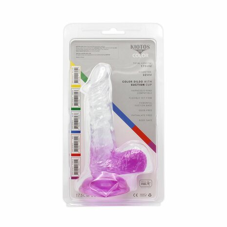 Kiotos Cox Color - Gekleurde Dildo 03 - 17,5 x 3,2 cm - Transparant/Paars