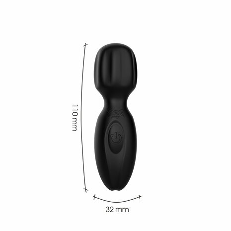 Pixey 2GO - Mini Wand Vibrator - Zwart