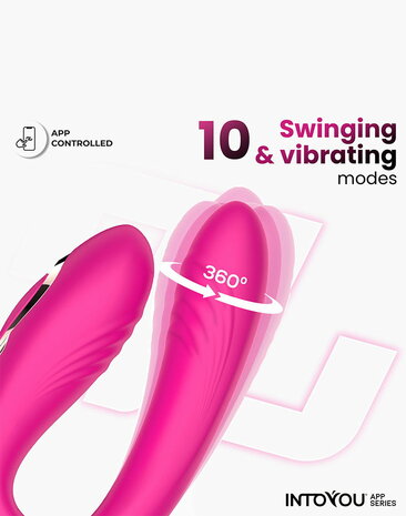 IY - Couty - Koppelvibrator met 360° Oscillatie en App-bediening – Roze