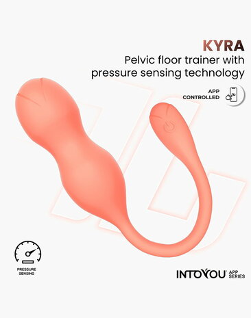 IY - Kyra - App Bediende Bekkenbodemtrainer Vaginaballetjes  met Vibratie – Oranje
