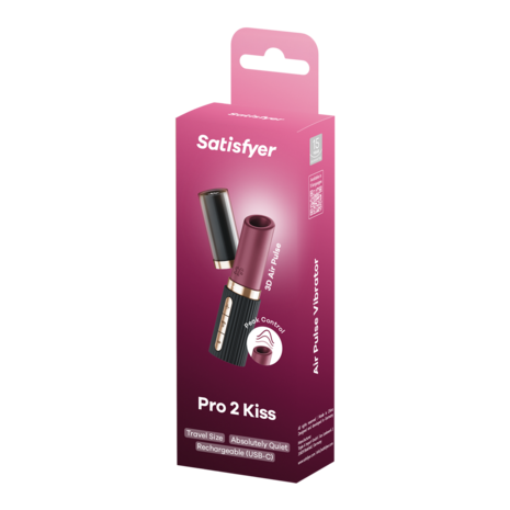 Satisfyer Pro 2 Kiss – Lipstick Vibrator met 3D Air Pulse Technologie - Zwart