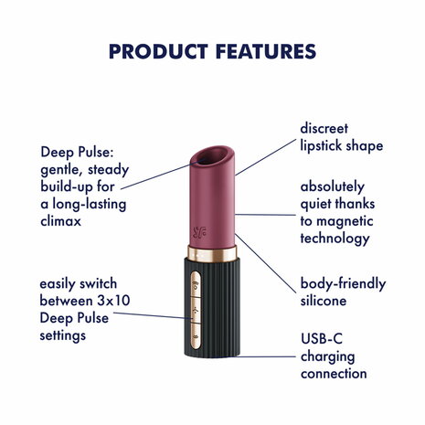 Satisfyer Pro 2 Kiss – Lipstick Vibrator met 3D Air Pulse Technologie - Zwart