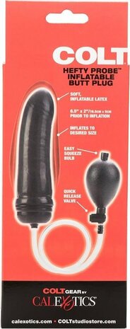 Colt Hefty Probe – Opblaasbare Buttplug – Zwart – Ø 45 mm
