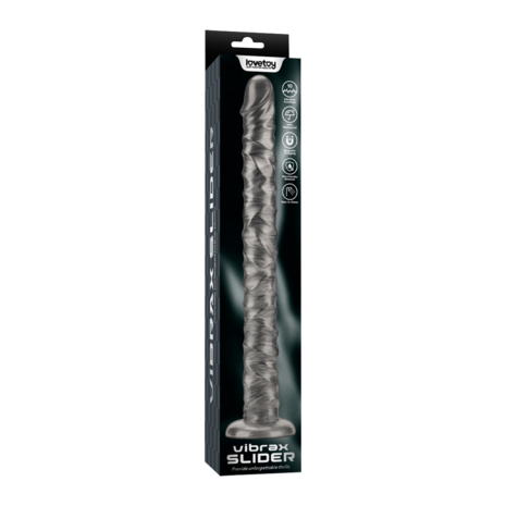 Lovetoy - Vibrax Slider - Lange Vibrerende Anaal Dildo - 40.5 cm - Zilver