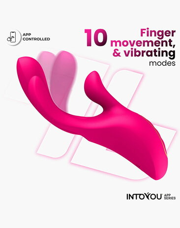 IY - Derek - Clitoris Vibrator - Bewegende Vingers - 3 motoren - App-bediening - Roze