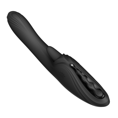ZALO - Ares - Likkende G-Spot Rabbit Vibrator - Verwarmend - App Control - Obsidian Zwart