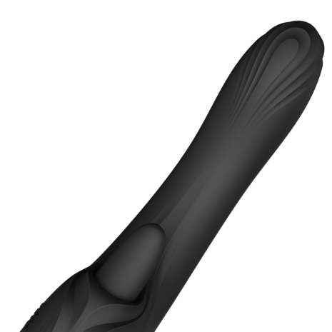 ZALO - Ares - Likkende G-Spot Rabbit Vibrator - Verwarmend - App Control - Obsidian Zwart