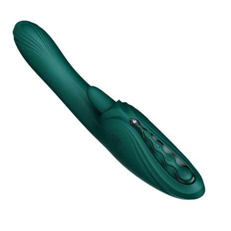 ZALO - Ares - Likkende G-Spot Rabbit Vibrator - Verwarmend - App Control - Smaragd Groen