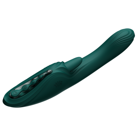 ZALO - Ares - Likkende G-Spot Rabbit Vibrator - Verwarmend - App Control - Smaragd Groen