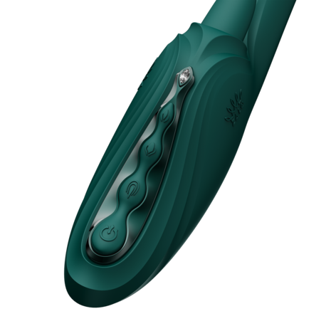 ZALO - Ares - Likkende G-Spot Rabbit Vibrator - Verwarmend - App Control - Smaragd Groen
