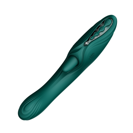 ZALO - Ares - Likkende G-Spot Rabbit Vibrator - Verwarmend - App Control - Smaragd Groen