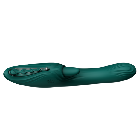 ZALO - Ares - Likkende G-Spot Rabbit Vibrator - Verwarmend - App Control - Smaragd Groen