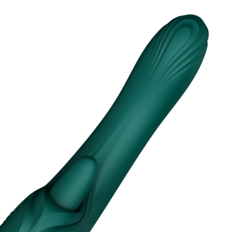 ZALO - Ares - Likkende G-Spot Rabbit Vibrator - Verwarmend - App Control - Smaragd Groen