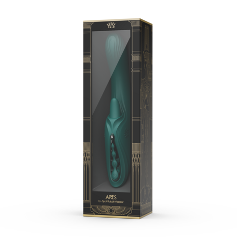 ZALO - Ares - Likkende G-Spot Rabbit Vibrator - Verwarmend - App Control - Smaragd Groen