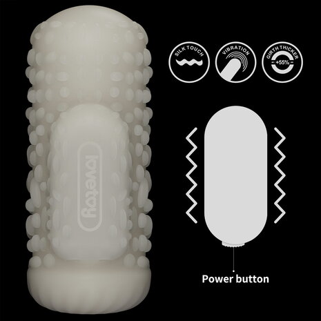 LoveToy - Knights Ring - Vibrerende Dual Purpose Sleeve - Drip - Wit