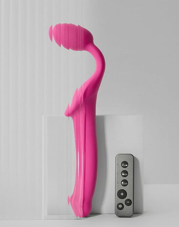 Strap-On-Me - Strapless Strap-on Vibrator - Buigbaar - Fuchsia - Maat XL