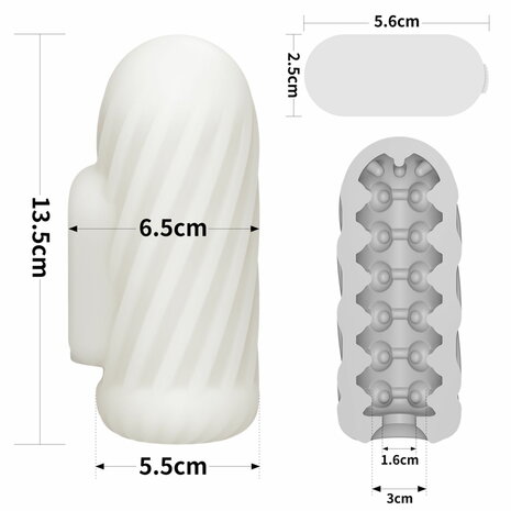 LoveToy - Knights Ring - Vibrerende Dual Purpose Sleeve - Spiraal - Wit