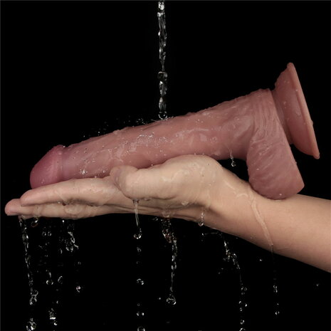 LoveToy - Power Cock - 23 cm - Vibrerende Dildo - Dual Density - Lichte Huidskleur