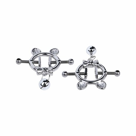 Kiotos - Kittenoortjes met Strik en Belletje - Tepelklemmen met ketting