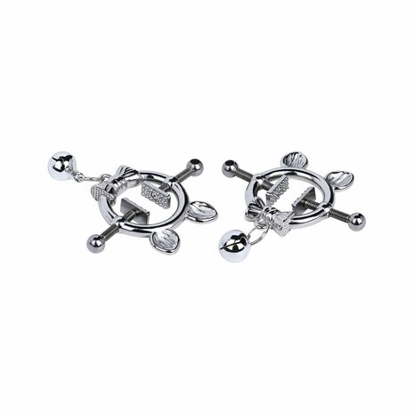 Kiotos - Kittenoortjes met Strik en Belletje - Tepelklemmen met ketting